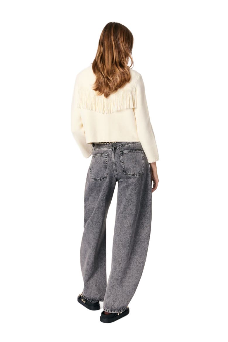 Fringed cardigan, Alternate, color, Ecru