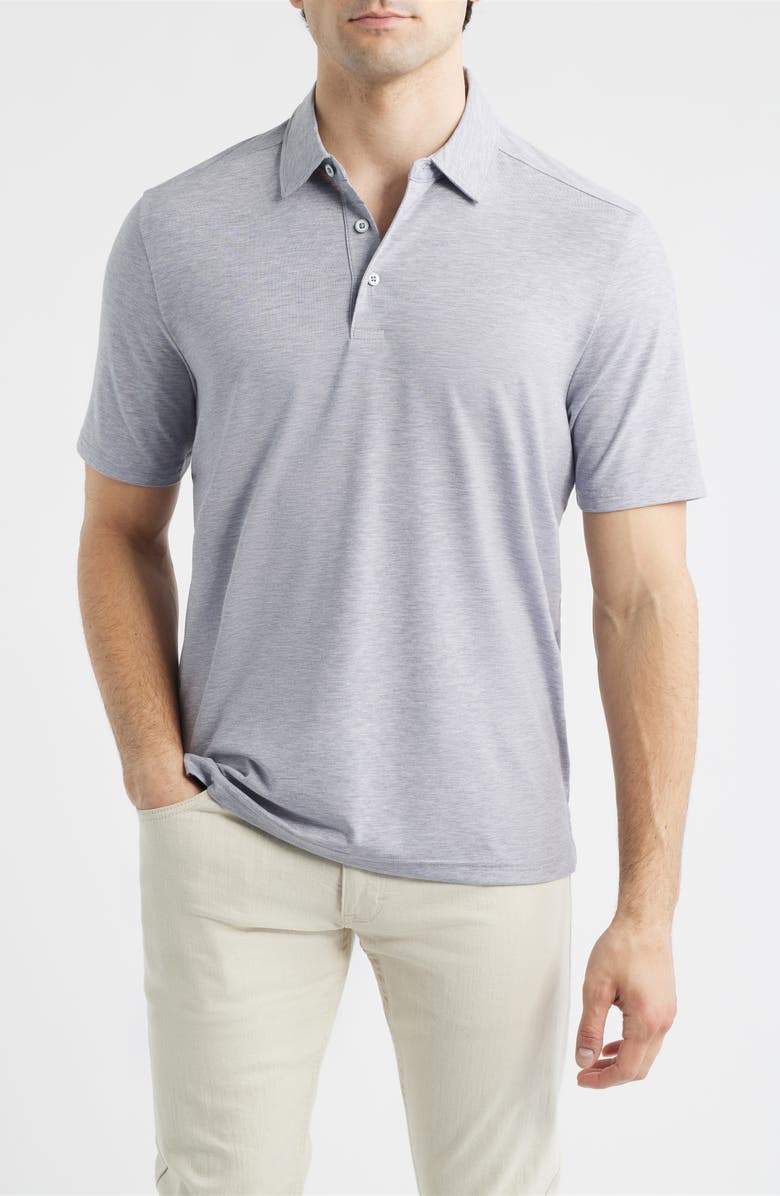 Johnston & Murphy XC Apex Heathered Performance Polo, Main, color, Gray Heather