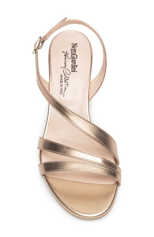 Nerogiardini Slingback Kitten Heel Sandal In Gold