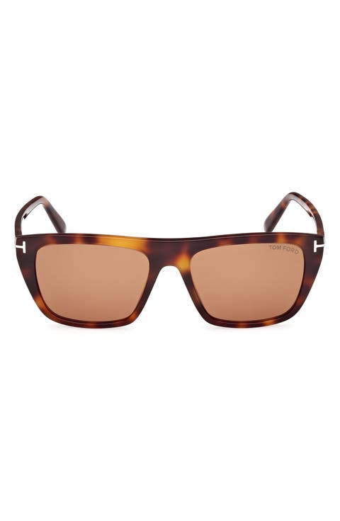 Aslan 56mm Rectangular Sunglasses