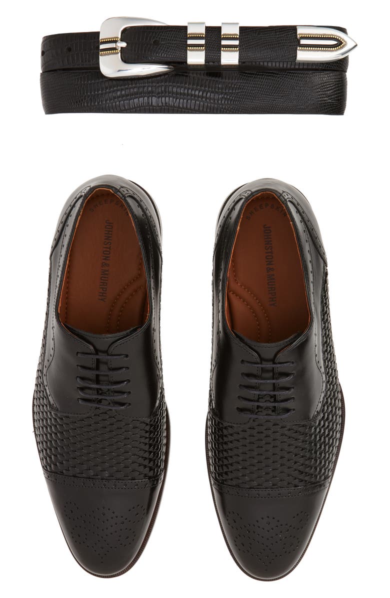 Johnston & Murphy Leather Belt, Alternate, color, 