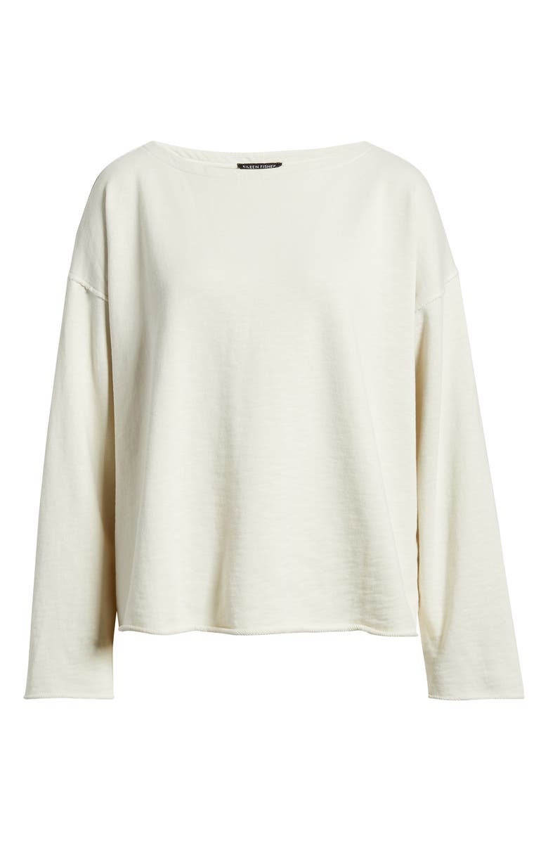 Eileen Fisher Bateau Neck Boxy Top, Alternate, color, Bone