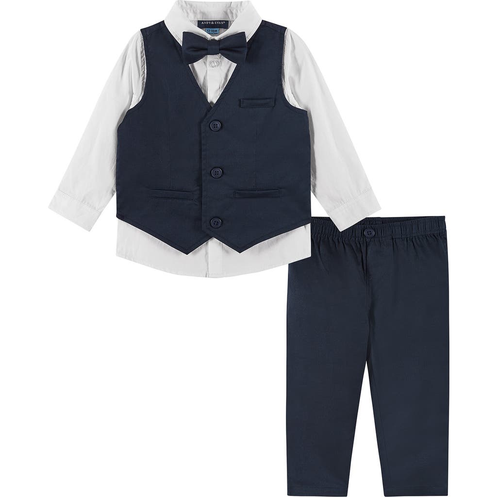 Andy & Evan Bowtie, Vest, Button-up Shirt & Pants Set In Blue