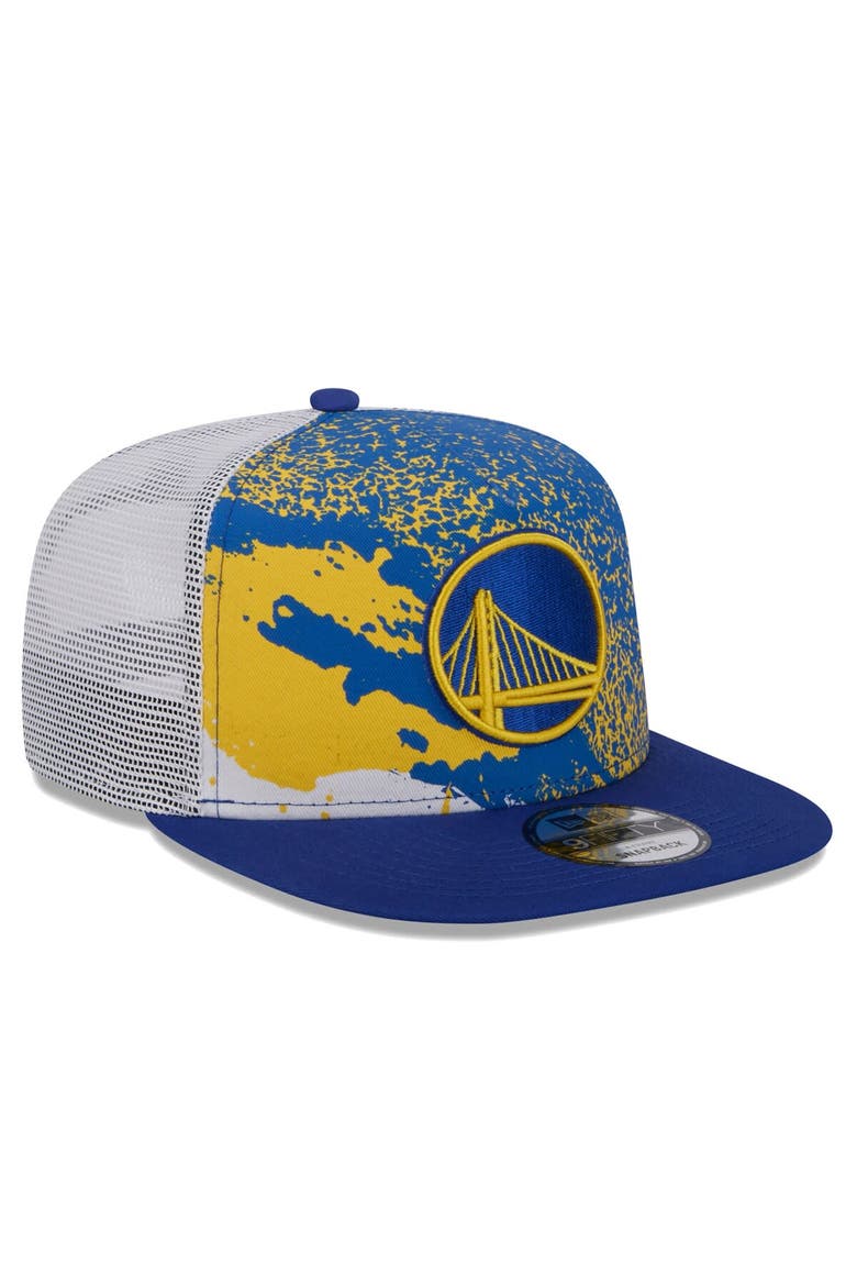 Men's New Era Royal Golden State Warriors Court Sport Speckle 9FIFTY Snapback Hat, Alternate, color, Royal
