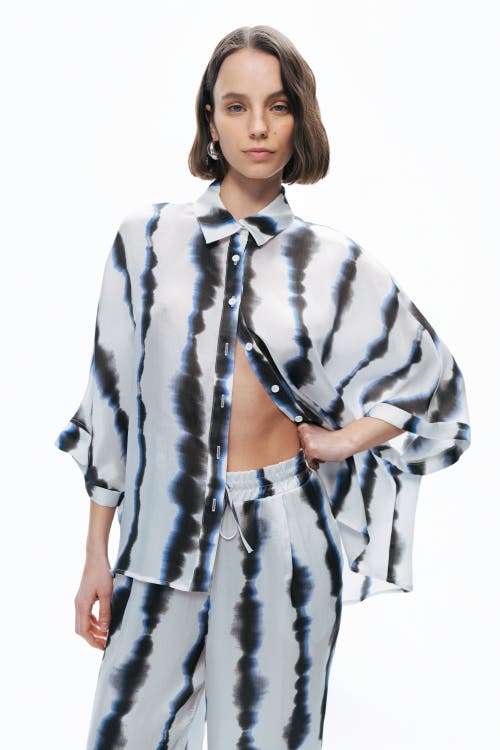 Nocturne Tie-dye Patterned Shirt In White