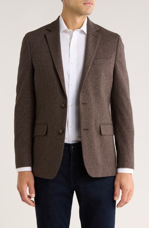 Notch Lapel Cotton Blend Blazer
