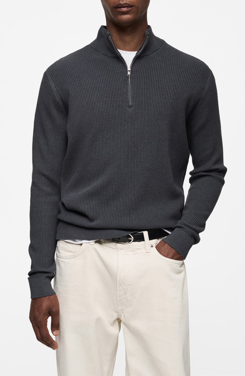 MANGO Perkins Half Zip Sweater, Main, color, 