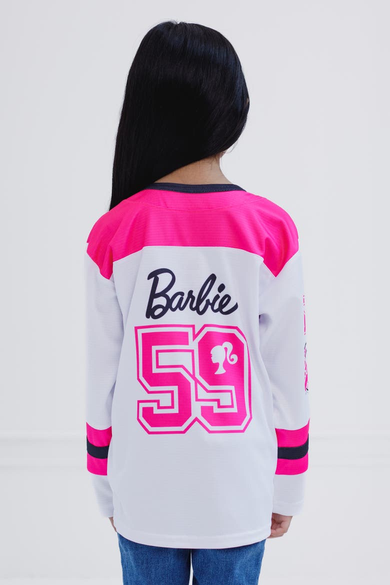 Long Sleeve T-Shirt, Alternate, color, Barbie Pink White