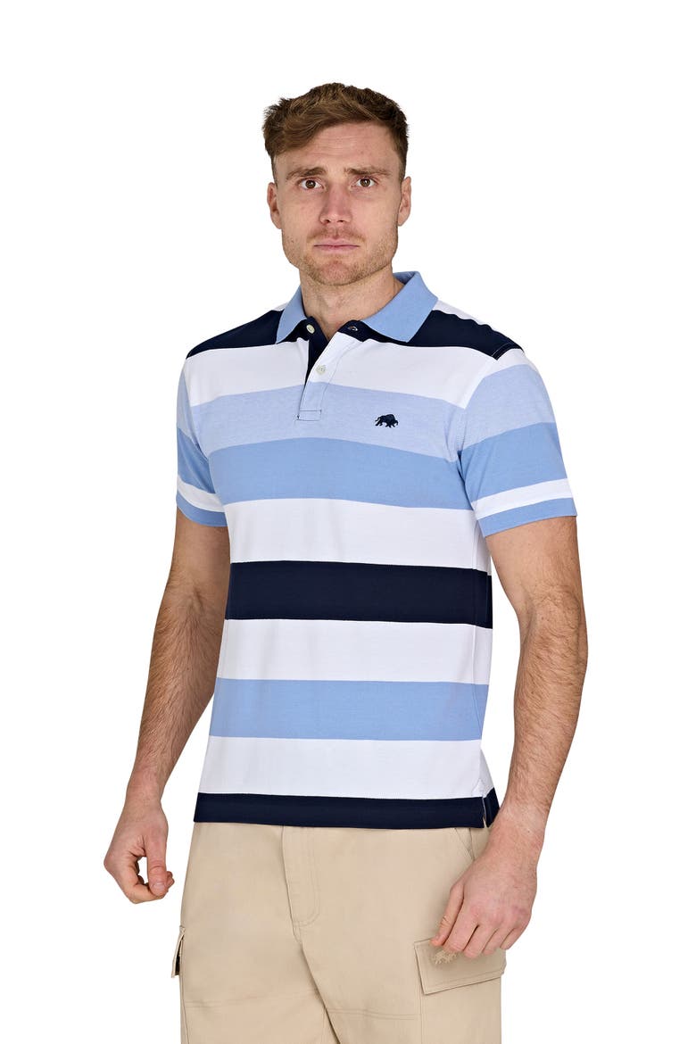 Birdseye Hoop Pique Polo, Alternate, color, Sky Blue