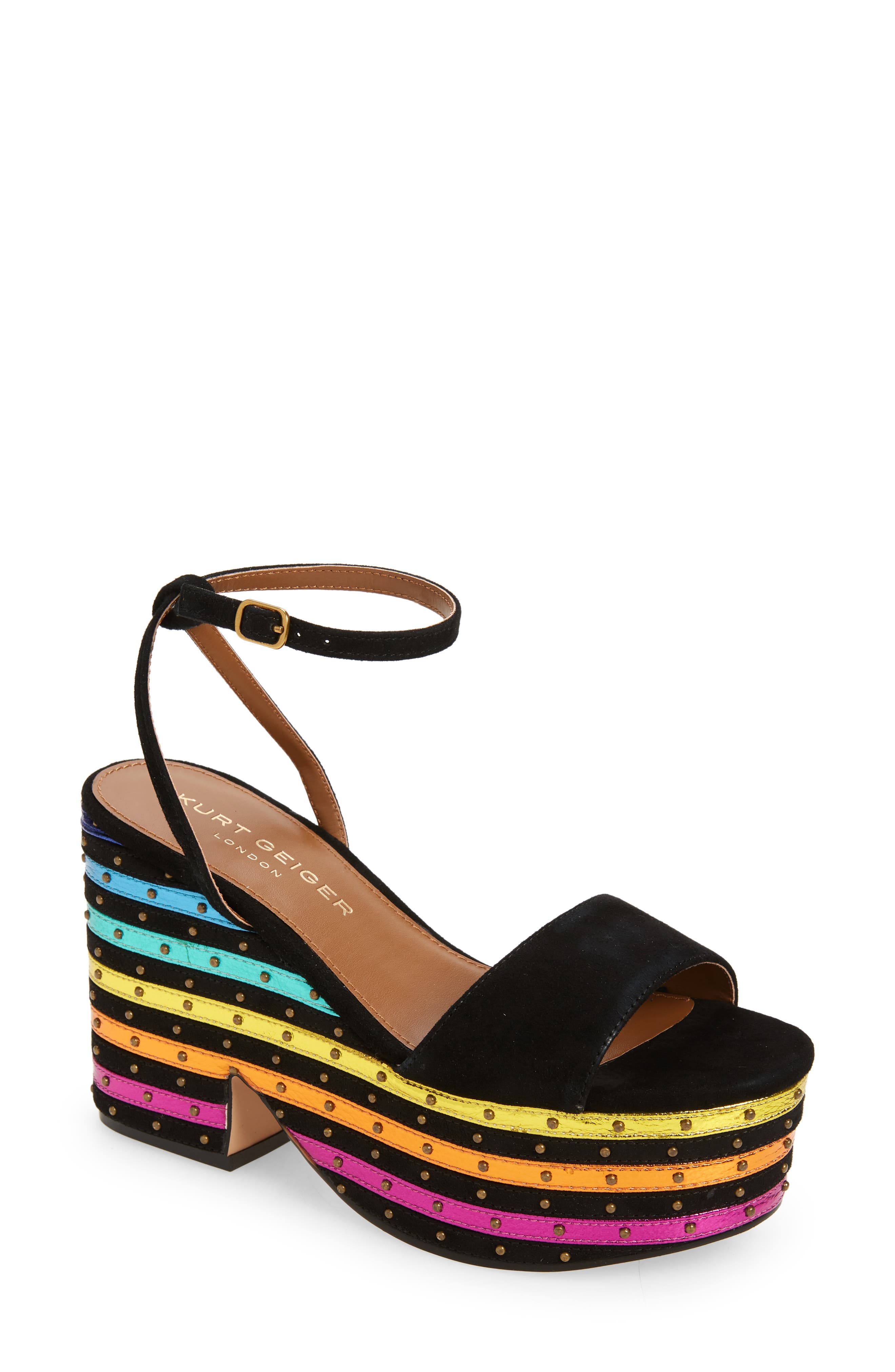 Kurt Geiger London Shoreditch Rainbow Platform Sandal, Main, color, 