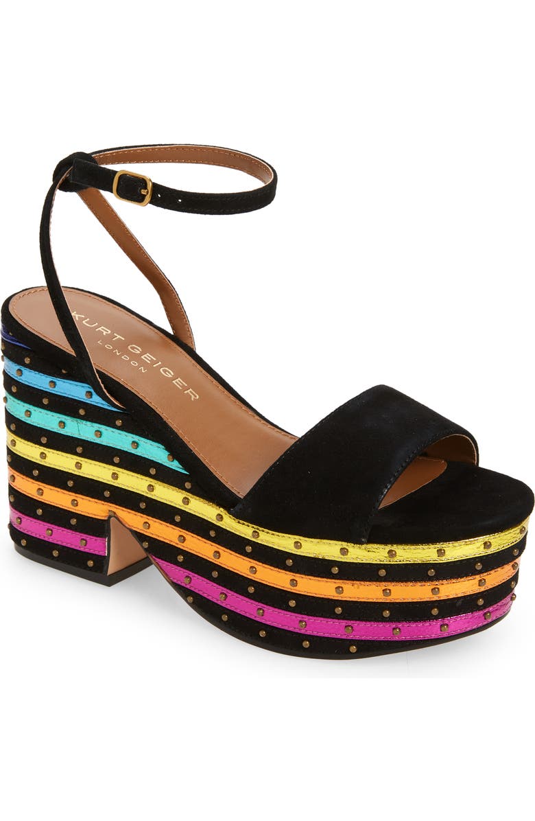 Kurt Geiger London Shoreditch Rainbow Platform Sandal, Main, color,