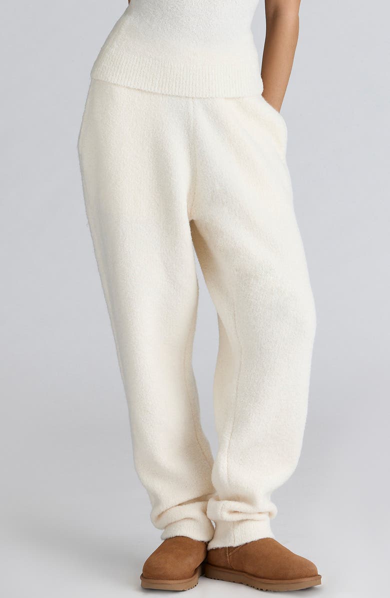 HOUSE OF CB Geena Bouclè Knit Pants, Main, color, Ivory