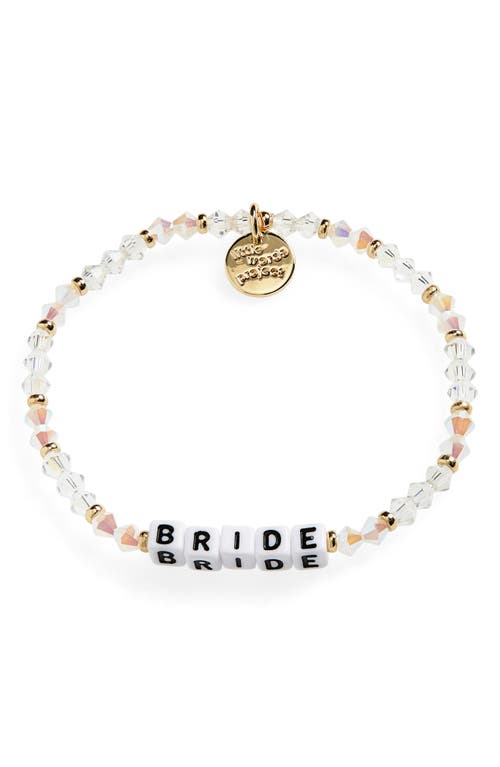 Little Words Project Bride Beaded Stretch Bracelet in Lace White  product
