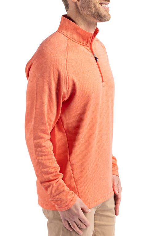Cutter & Buck Peshastin Fleece Half Zip Pullover In College Orange Heather