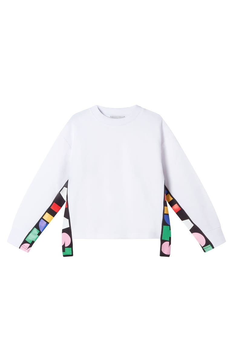Stella McCartney Kids ' Side Logo Tape Oversize Organic Cotton Sweatshirt, Main, color, 
