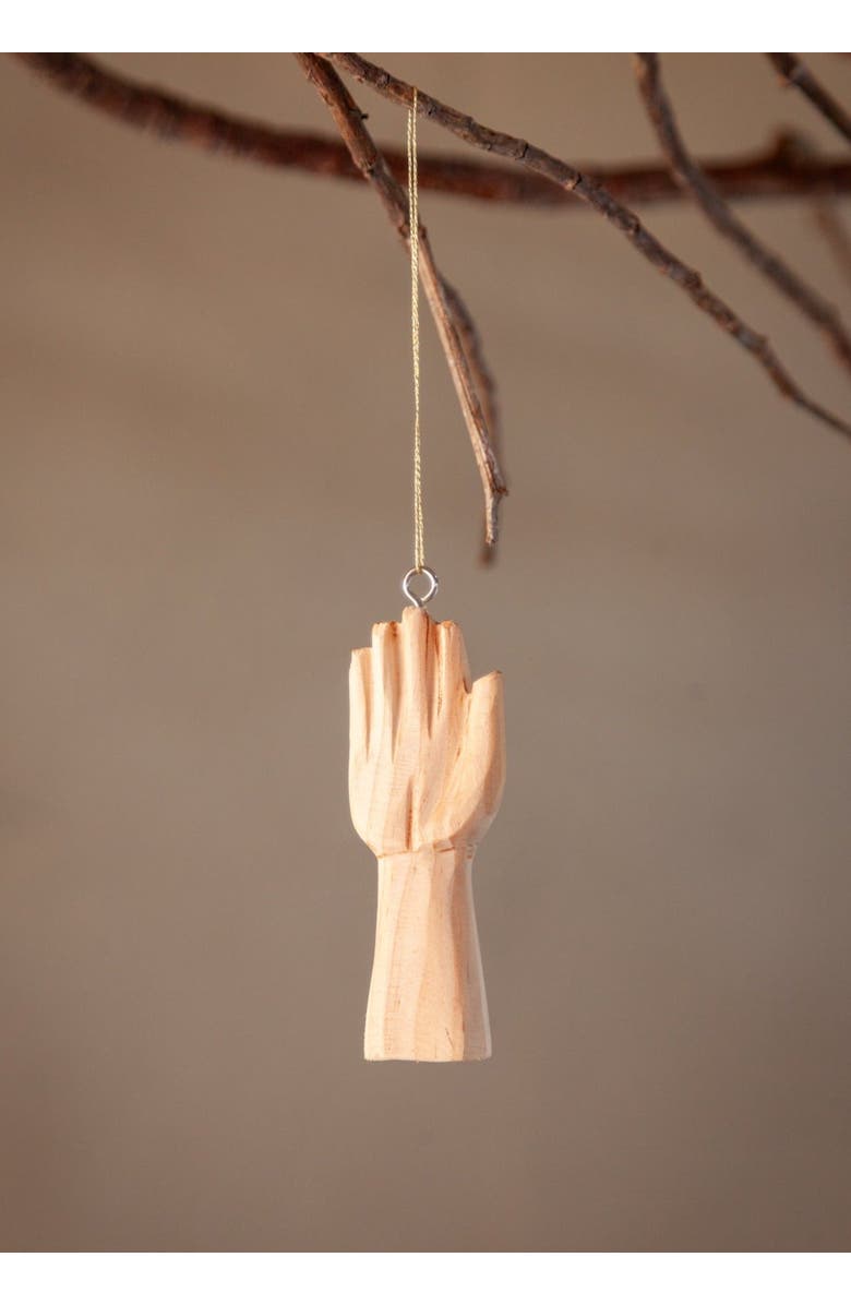 kanju Interiors Gratitude Hands Ornament, Main, color, Cognac