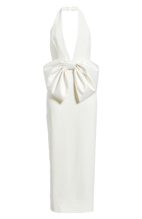 Sonya Moda Annique Bow Plunge Cocktail Dress In White