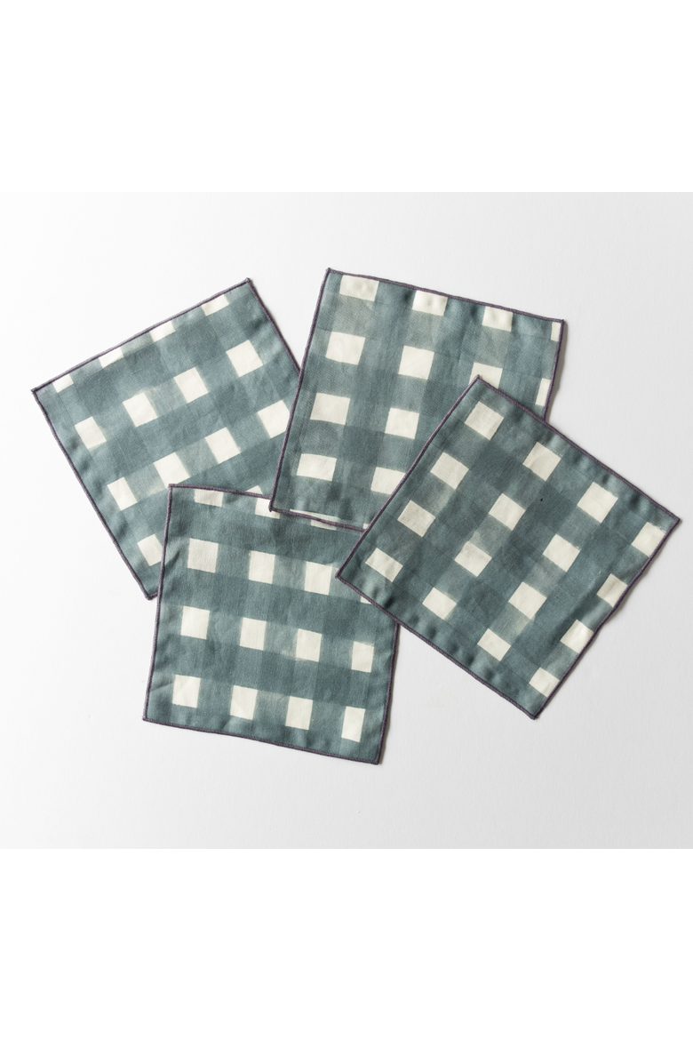 Cocktail Napkins, Alternate, color, Blue w/ Lavender Trim