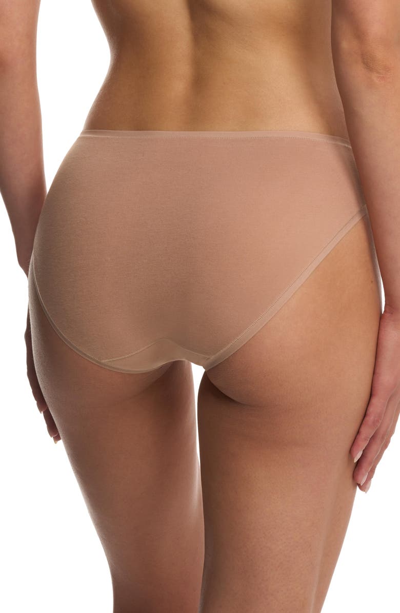 Natori Bliss Bare Cotton Bikini, Alternate, color, Buff