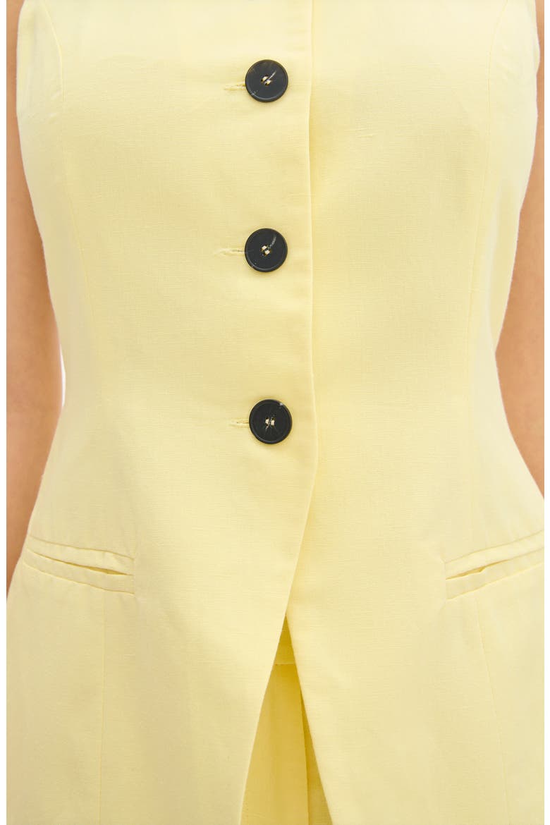 Leo Collarless Vest, Alternate, color, BUTTER YELLOW
