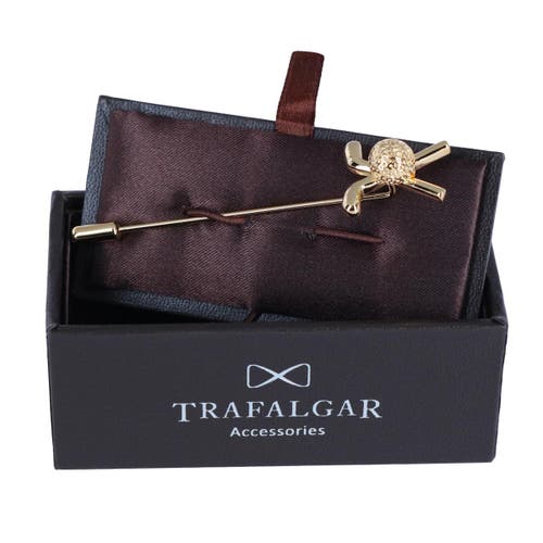 Trafalgar Palmer Golf Clubs And Ball Lapel Pin In Gold