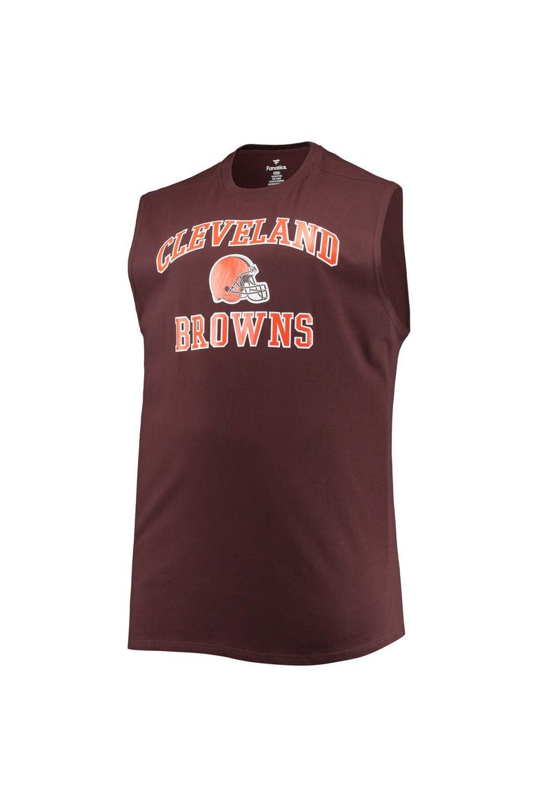Men's Brown Cleveland Browns Big & Tall Muscle Tank Top, Alternate, color, Brown