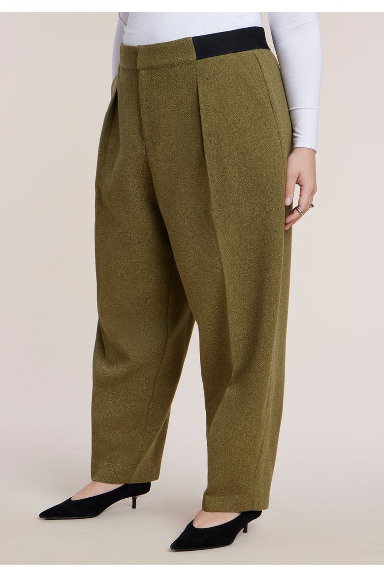 Elastic Waist Straight Leg Trouser, Alternate, color, AVOCADO
