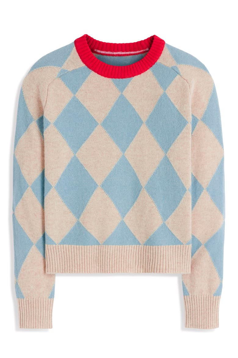 Ariadne Alpaca Blend Sweater, Alternate, color, BLUE, ARGYLE