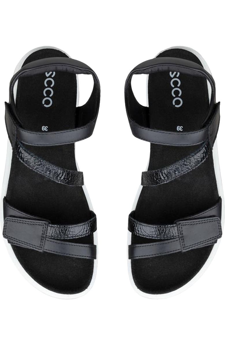 ECCO Soft Three Strap Sandal, Alternate, color, Black/ Black