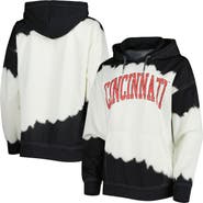 GAMEDAY COUTURE Women's Gameday Couture White/Black Cincinnati Bearcats For the Fun Double Dip-Dyed Pullover Hoodie