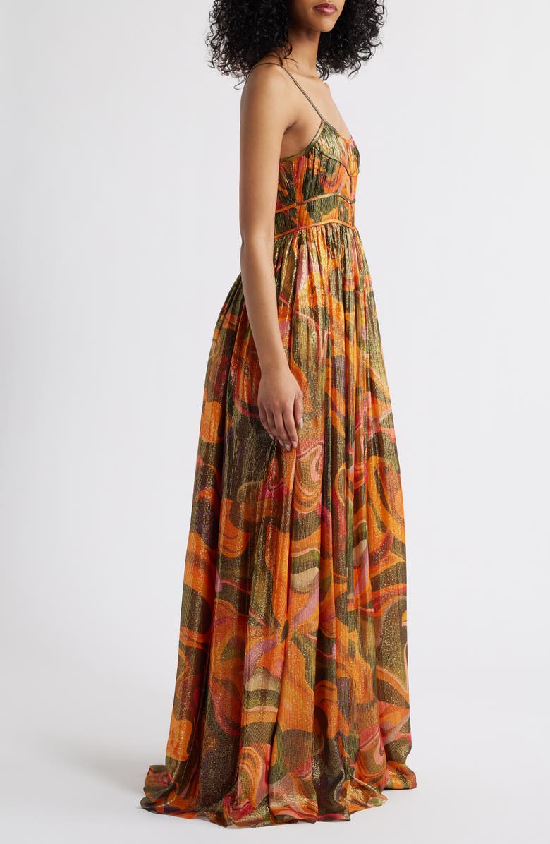 Sani Leela Metallic Gown, Alternate, color, Desert Mirage