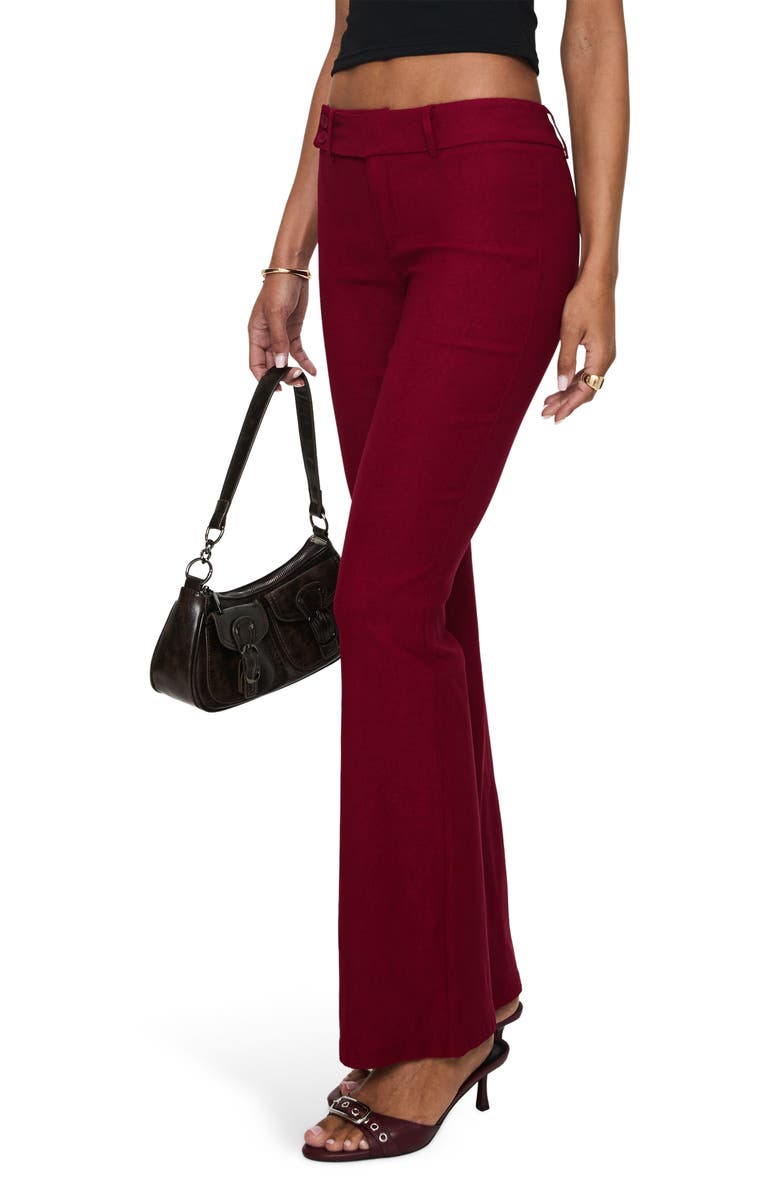 Princess Polly Kinkirk Flare Pants, Alternate, color, Burgundy