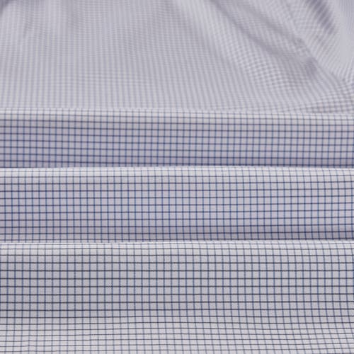 Regent Row Big And Tall Stanton Shirt Polo In White-blue-microcheck