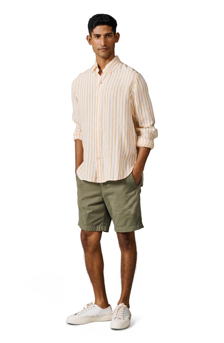 Aubin Worlaby Linen Long Sleeve Shirt, Alternate, color, Yellow Stripe