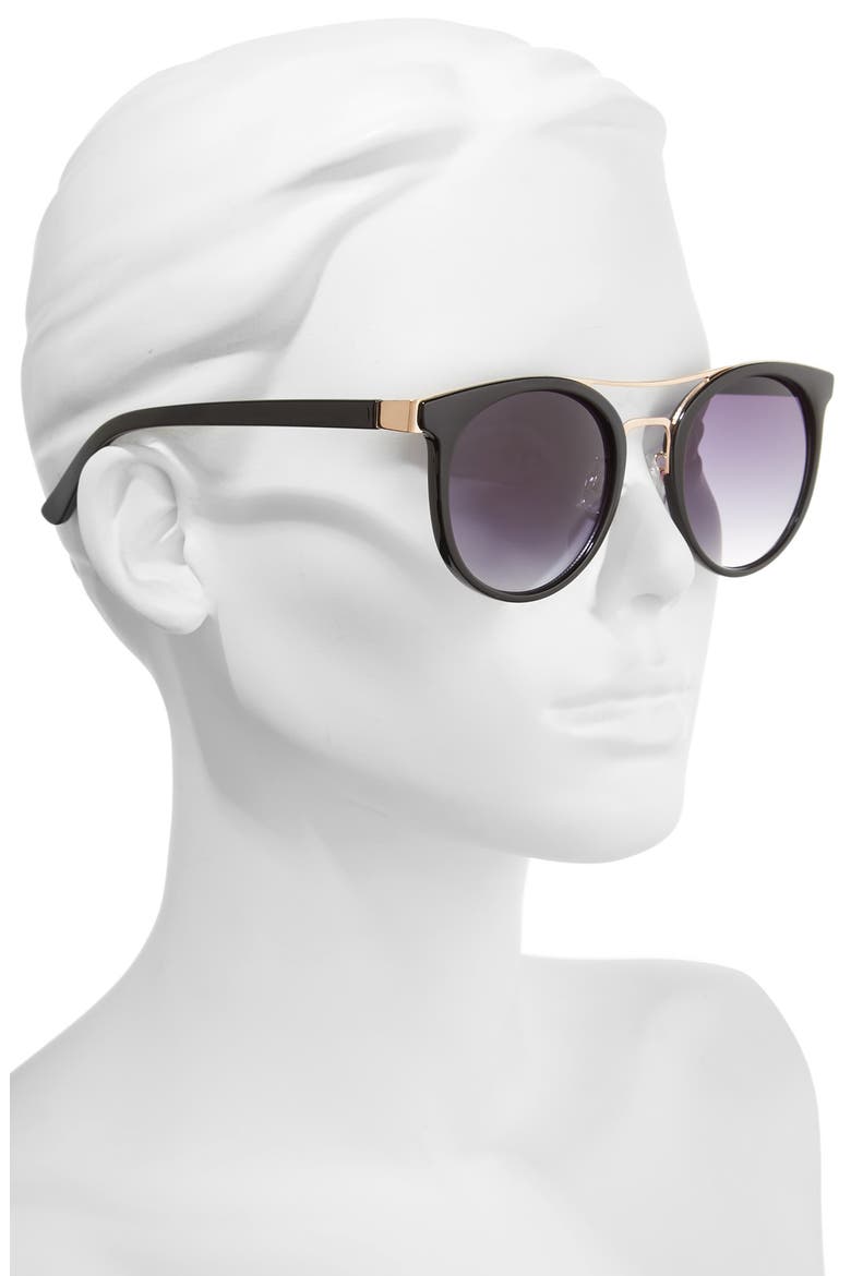 String Theory 60mm Round Sunglasses, Alternate, color, BLACK