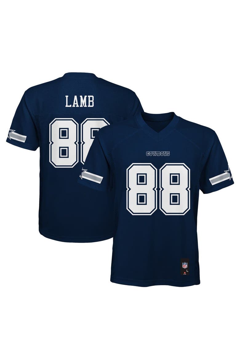 Youth CeeDee Lamb Navy Dallas Cowboys Replica Player Jersey, Main, color, Navy