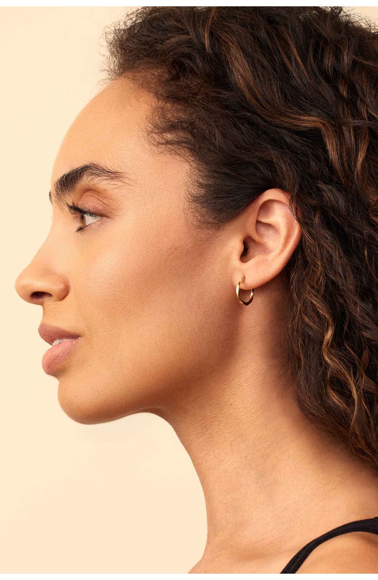 Oradina 18K Yellow Gold Ribbon Hoops, Alternate, color, 