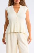 Nordstrom Cap Sleeve Peplum Cardigan