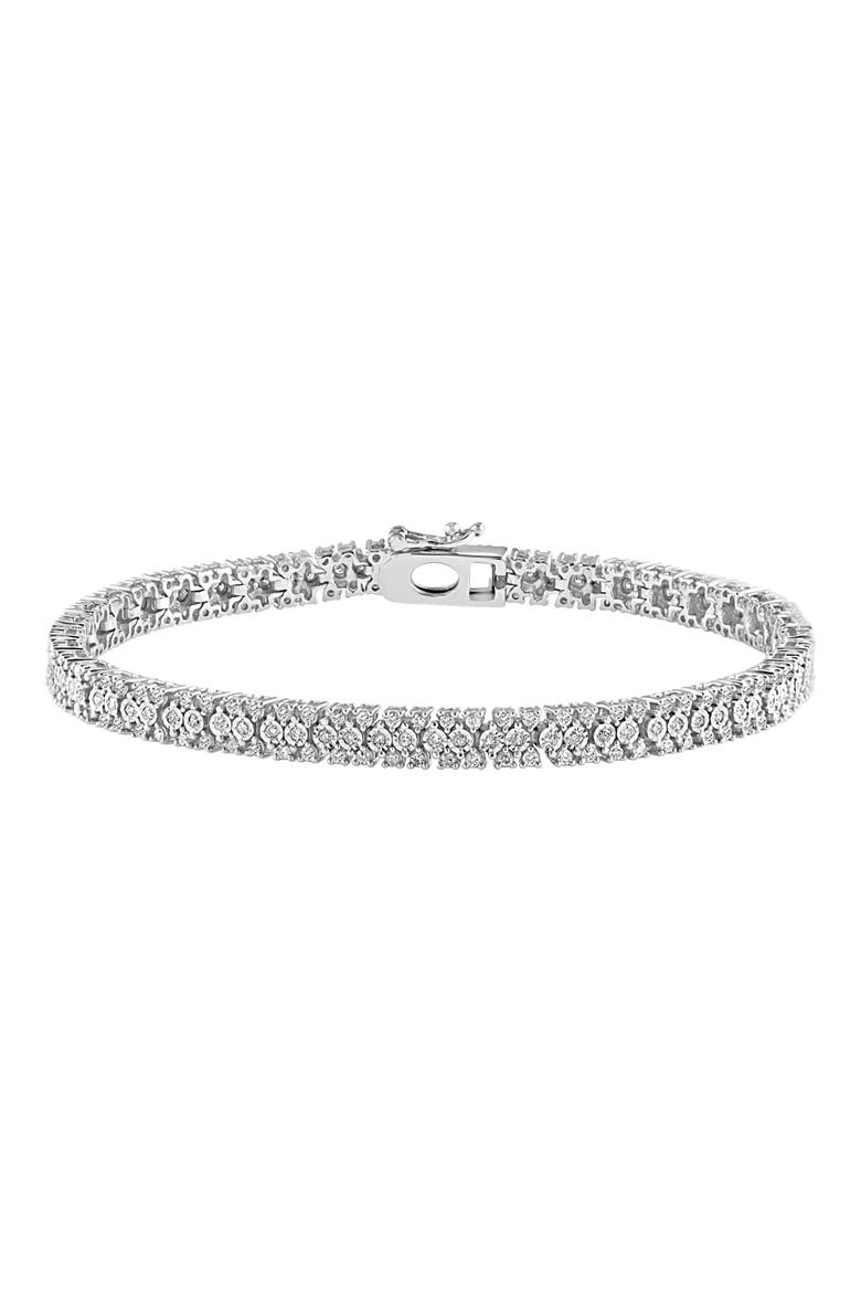Sterling Silver Diamond Tennis Bracelet, Alternate, color, SILVER