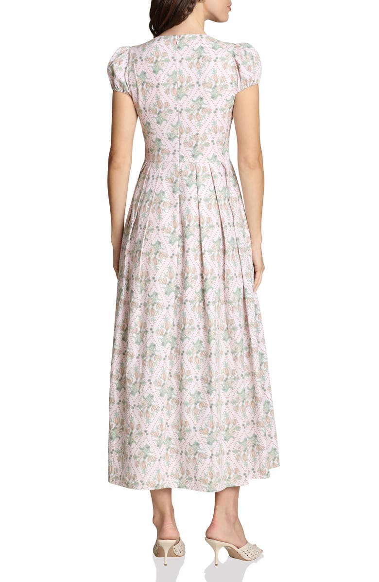 Avec Les Filles Fit & Flare Linen Blend Maxi Dress, Alternate, color, Tulip Tapestry