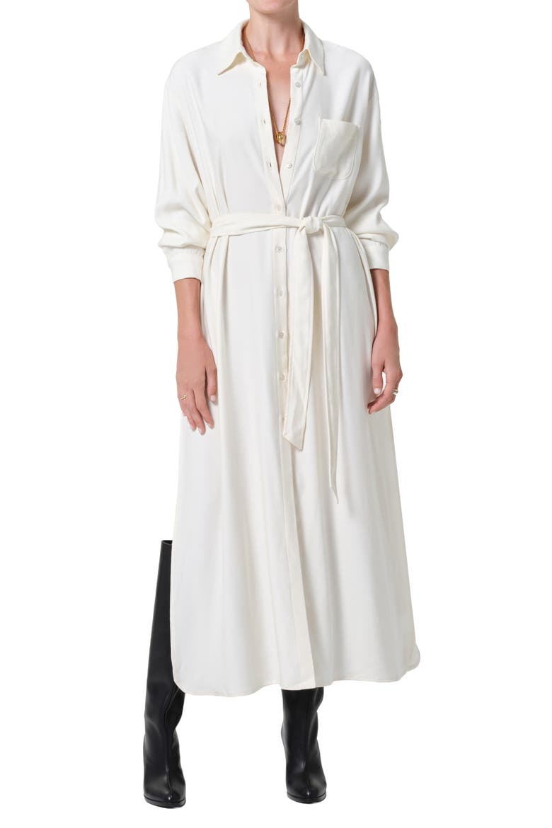 Camilla Long Sleeve Maxi Shirtdress, Main, color, MOONLIGHT