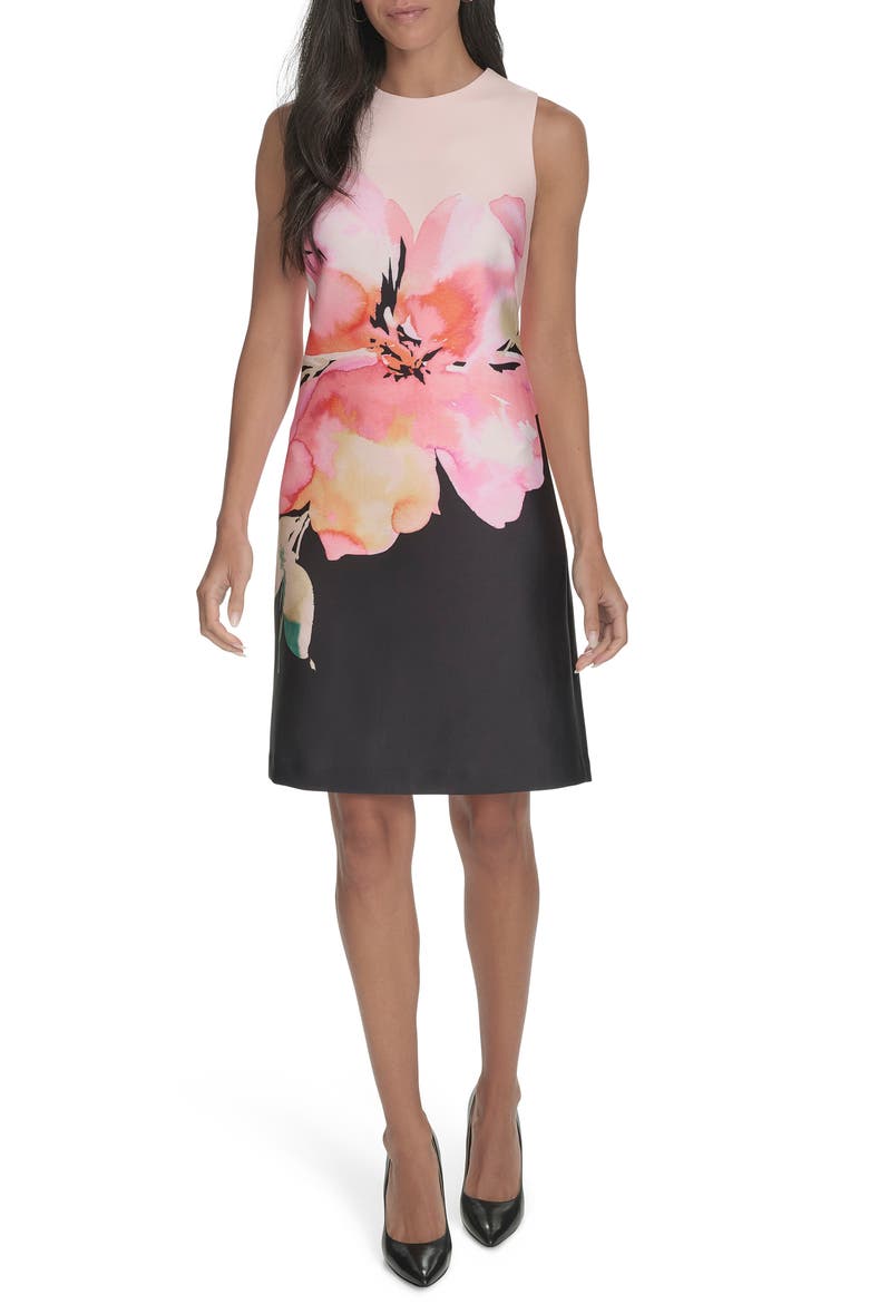 Big Floral Shift Dress, Alternate, color, TULIP MULT