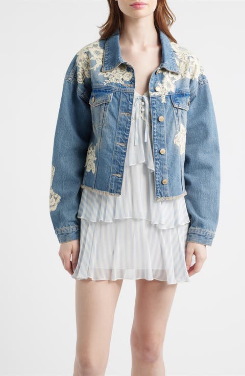 Amana Lace Patch Denim Jacket