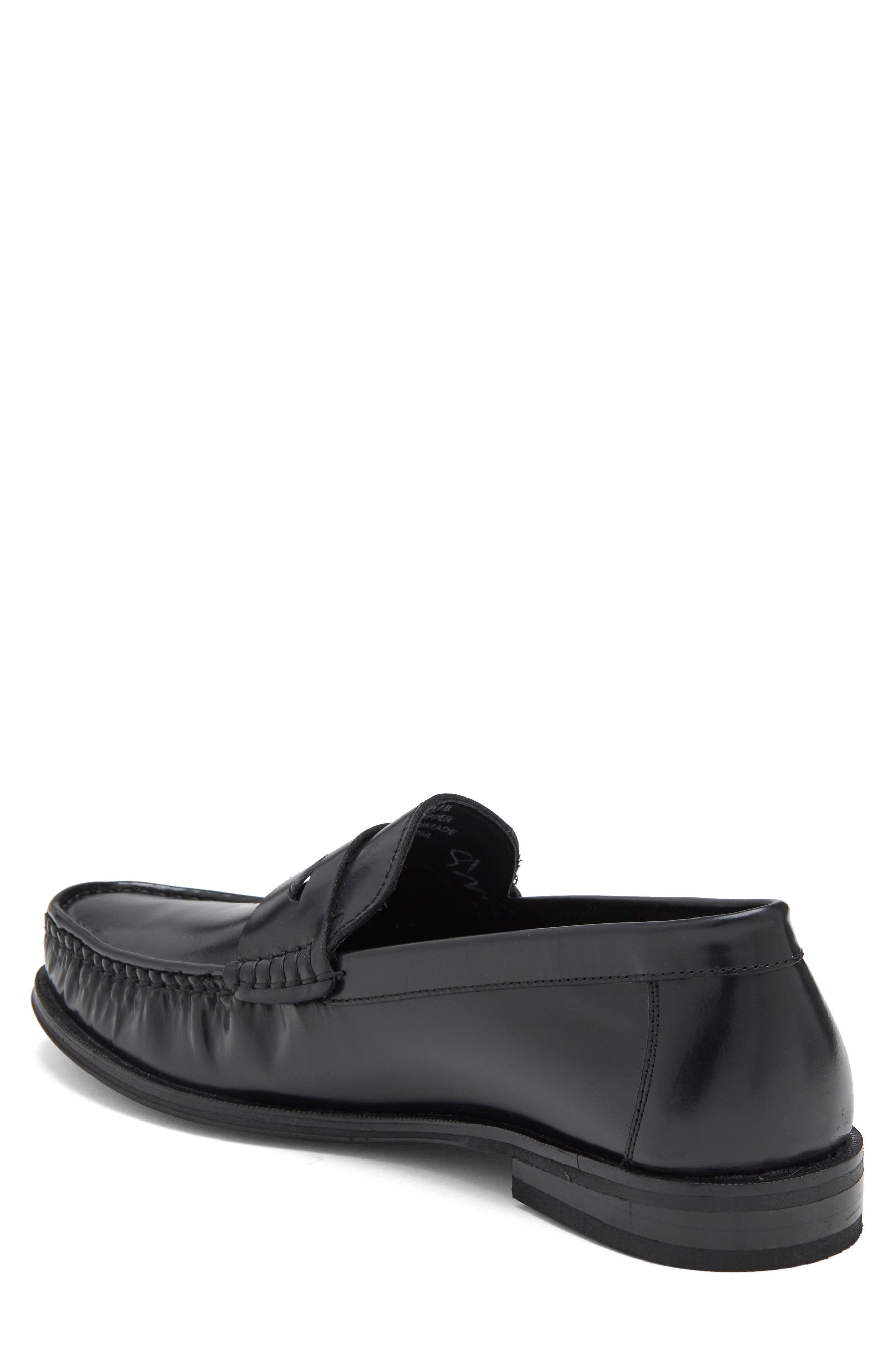Raul Leather Penny Loafer, Alternate, color, BLACK LEAT
