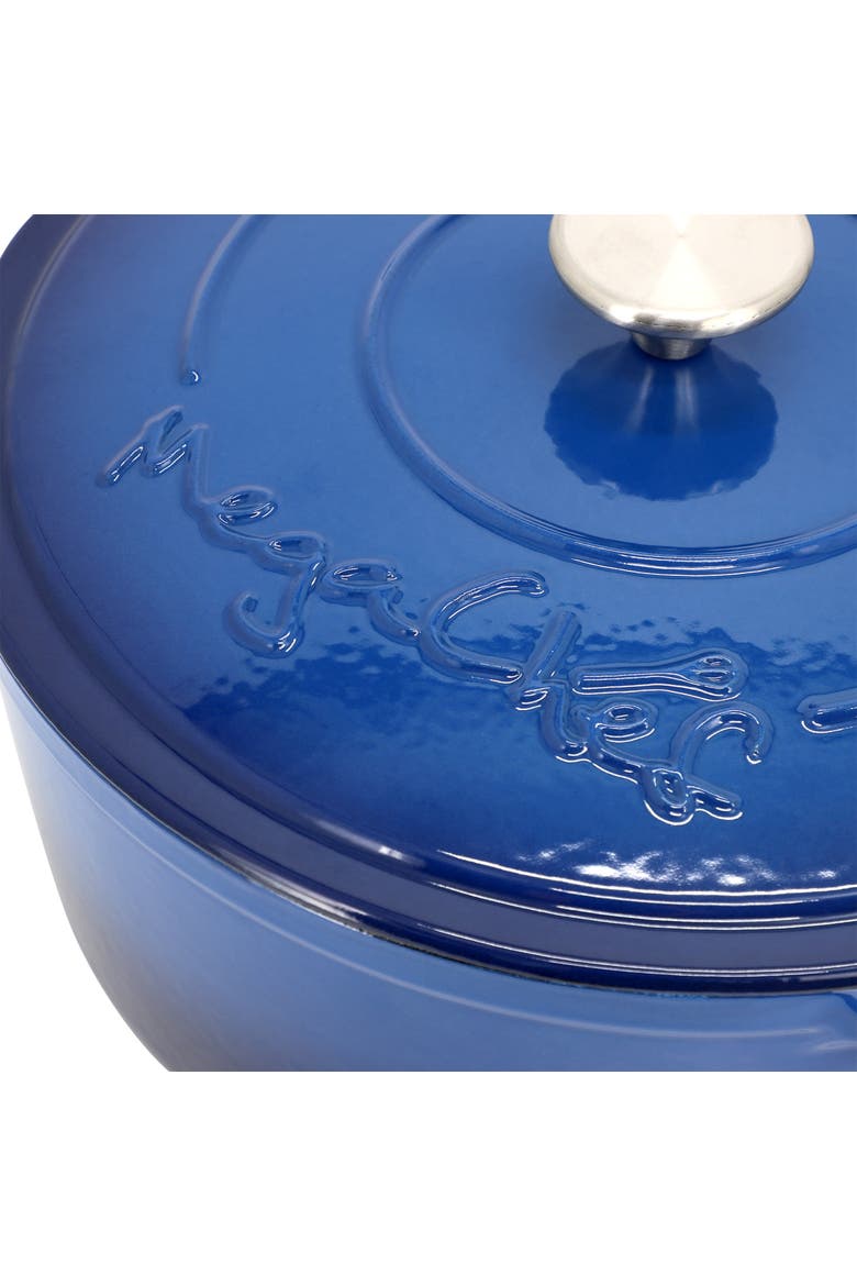 6.35 Quart Round Enameled Cast Iron Dutch Oven, Alternate, color, Dark Blue