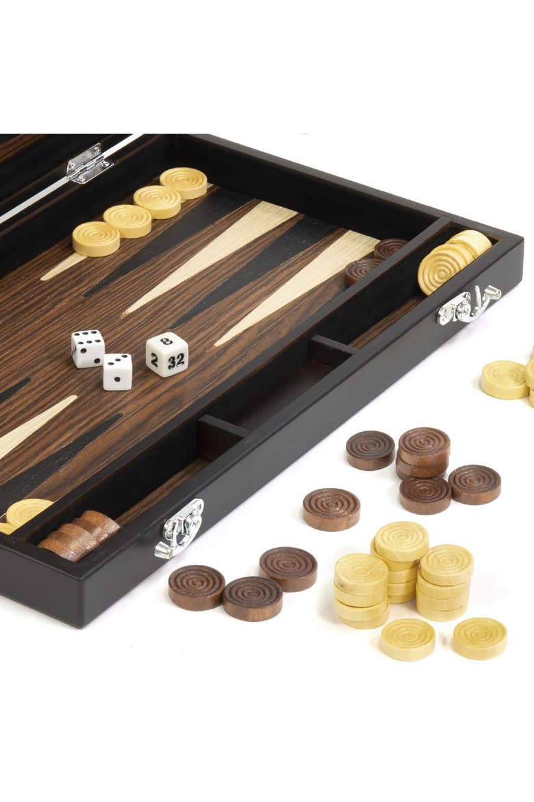 Craftsman Deluxe Wood Backgammon Game Set, Alternate, color, Multicolored