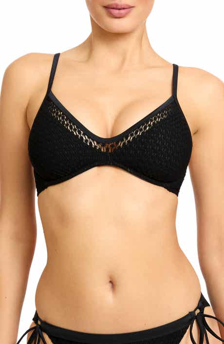 Open Stitch Triangle Bikini Top