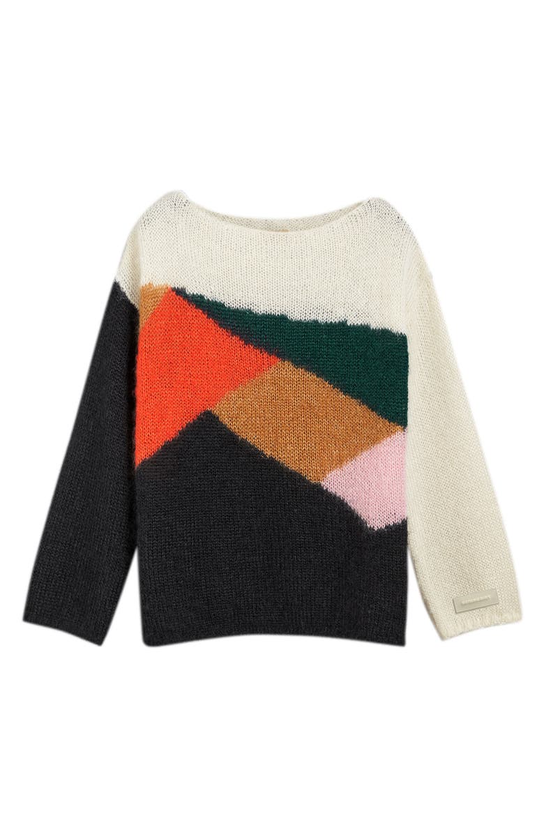 Burberry Paw Intarsia Mohair & Silk Sweater, Alternate, color,