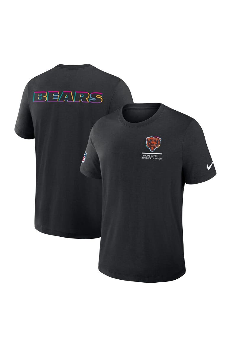 Men's Nike Black Chicago Bears 2025 NFL Crucial Catch Tri-Blend Dri-FIT T-Shirt, Alternate, color, Black