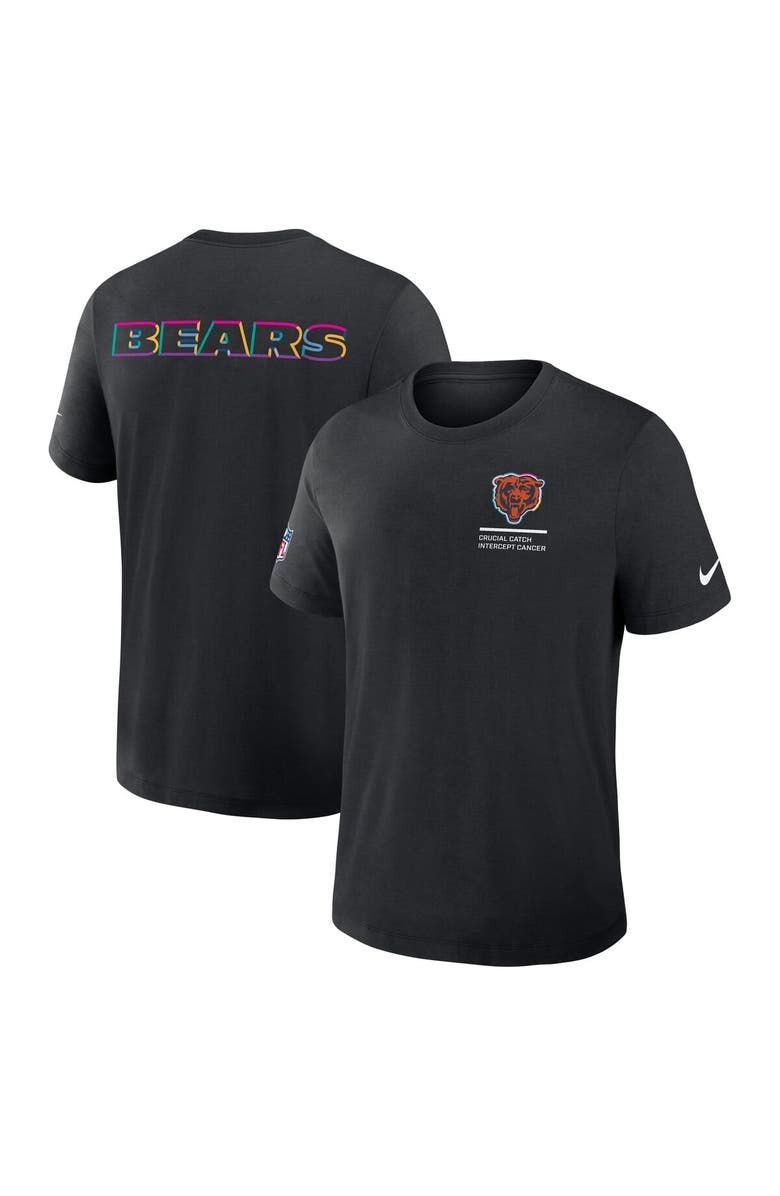 Nike Men's Nike Black Chicago Bears 2025 NFL Crucial Catch Tri-Blend Dri-FIT T-Shirt, Alternate, color, Black
